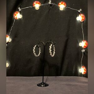 Premier Designs Silver w/ Crystals - Inside & Out Earrings